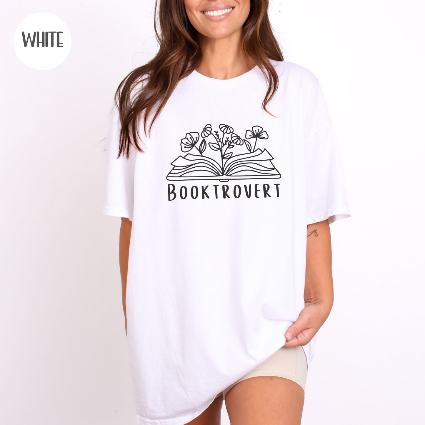 Booktrovert Wildflower T-shirt-Stripeypeach