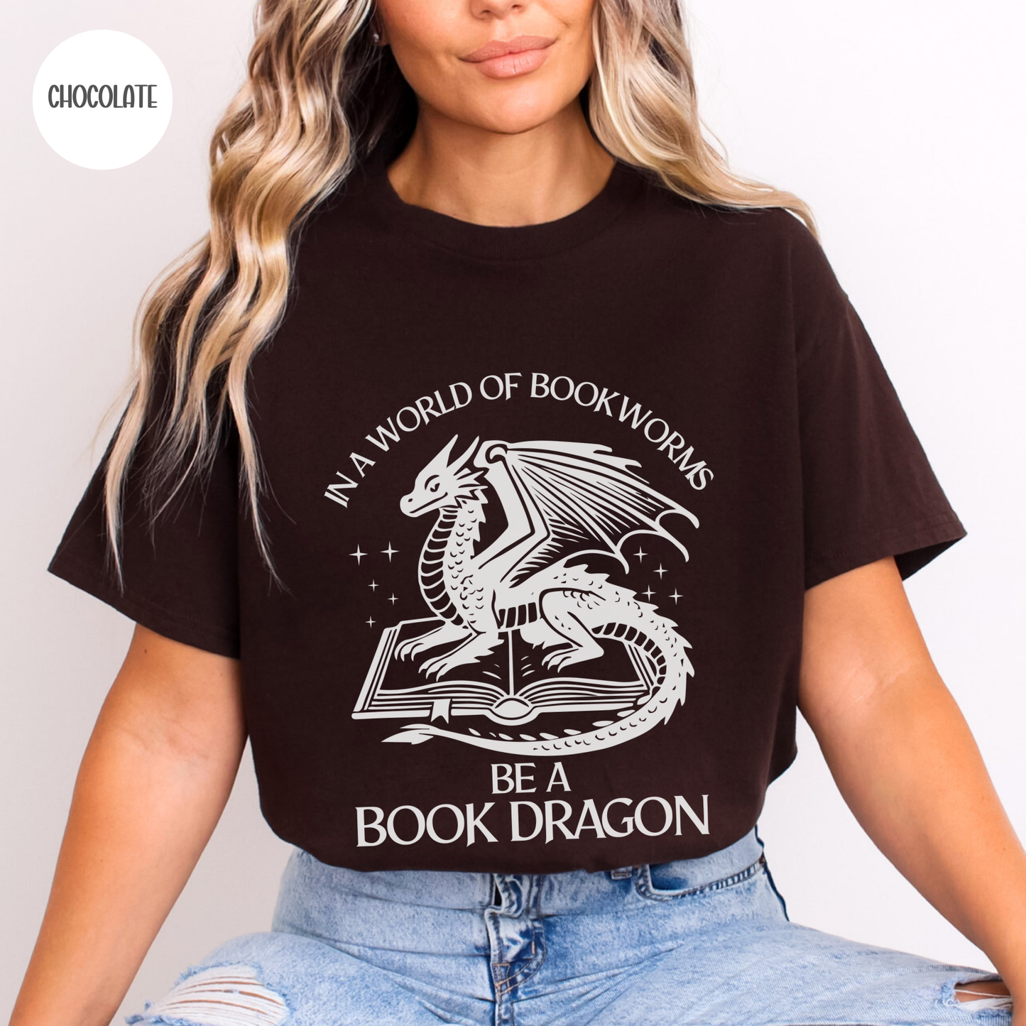 In a World of Bookworms be a Book Dragon T-Shirt