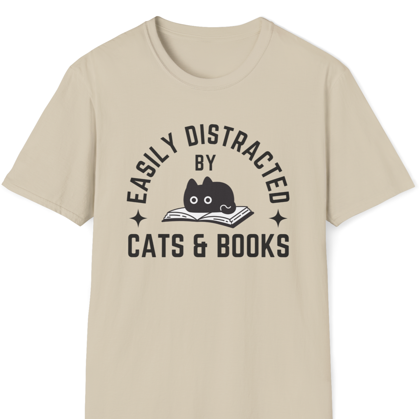 Easily Distracted by Cats & Books T-Shirt