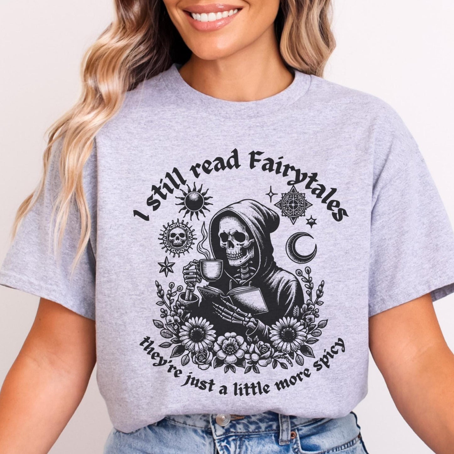 I Still Read Fairytales T-shirt-Stripeypeach