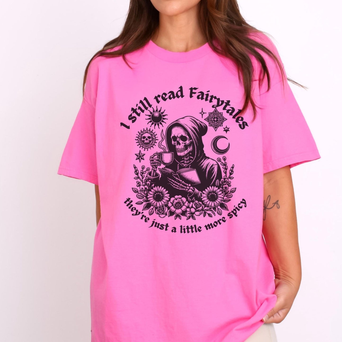 I Still Read Fairytales T-shirt-Stripeypeach