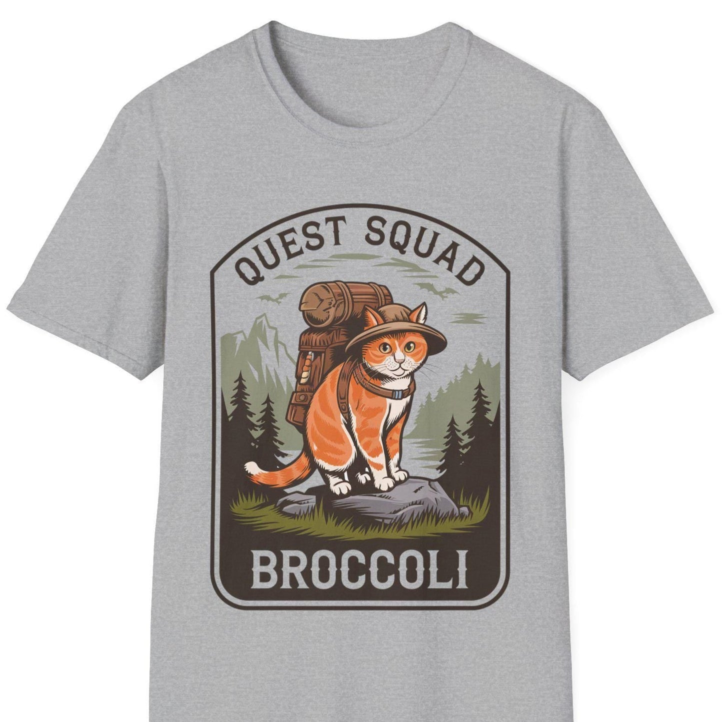 Quest Squad Broccoli T-shirt-Stripeypeach