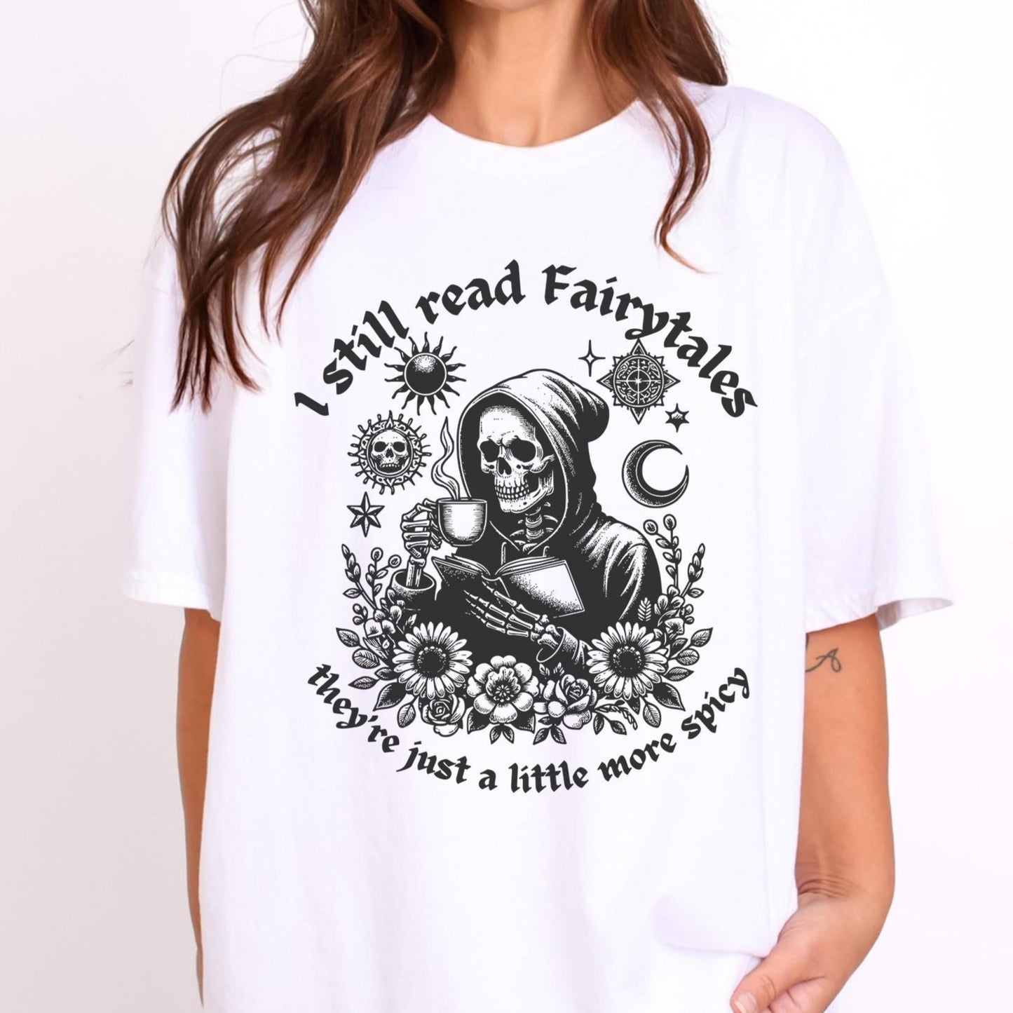 I Still Read Fairytales T-shirt-Stripeypeach