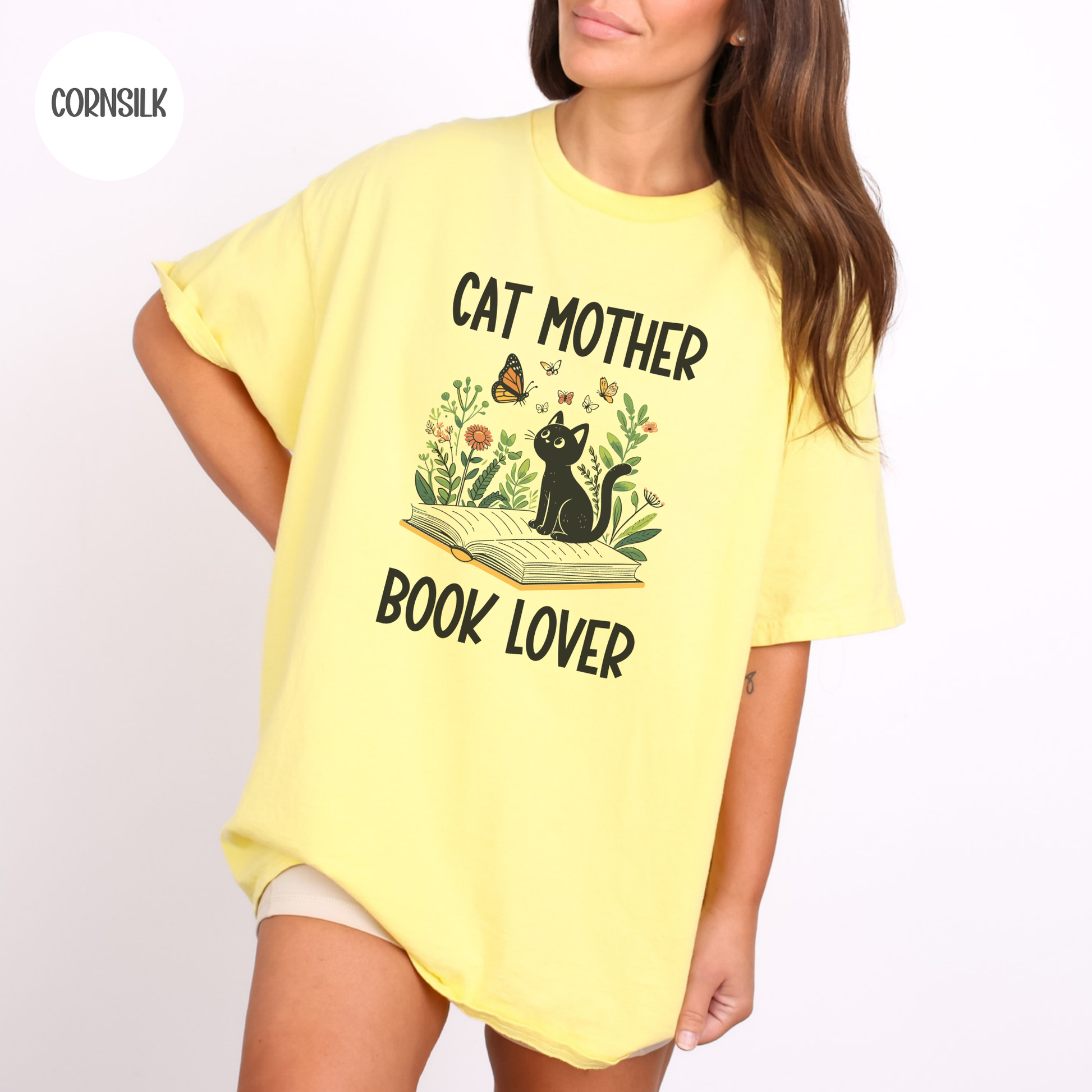 Cat Mother Book Lover T-Shirt-Stripeypeach
