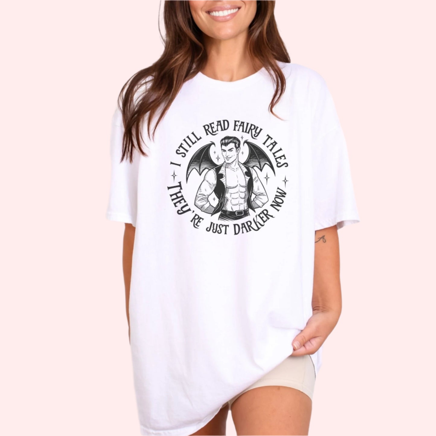 I Still Read Fairytales T-Shirt-Stripeypeach