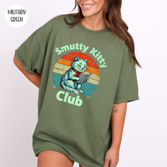 Smutty Book Club Cat T-Shirt-Stripeypeach