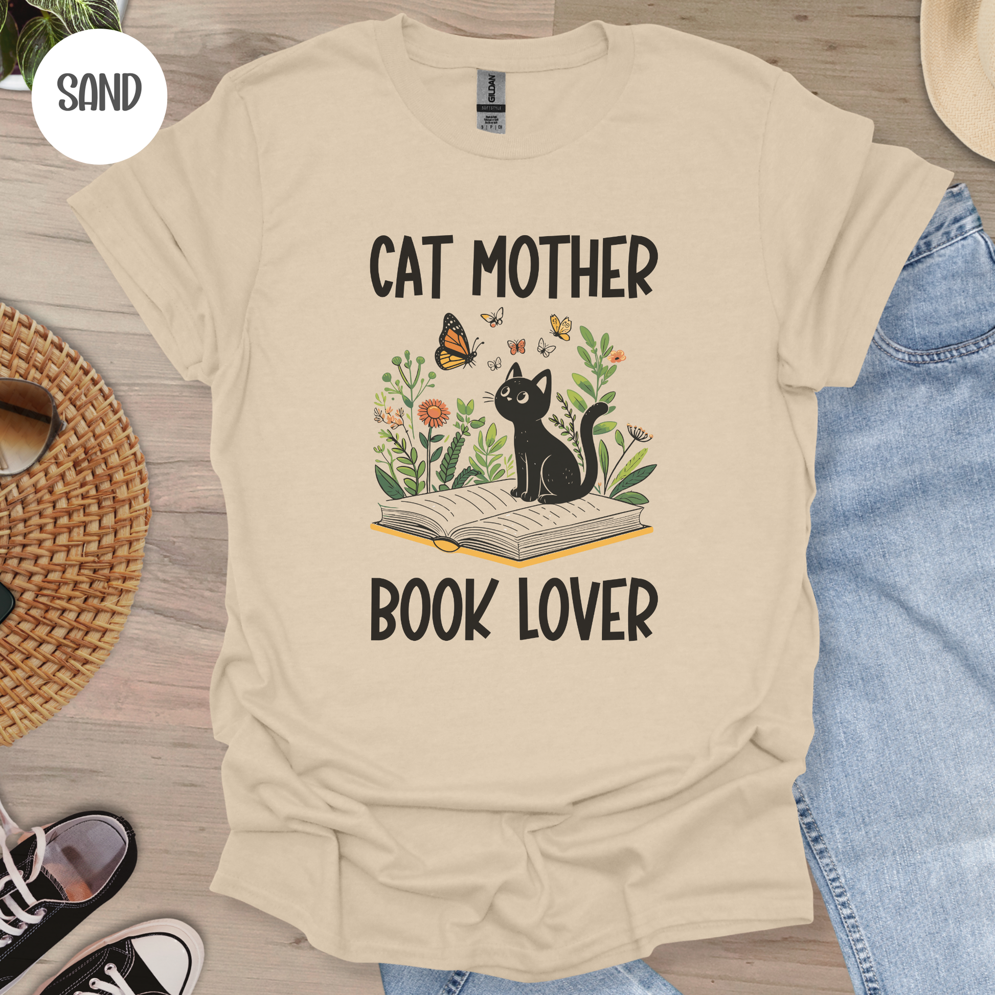 Cat Mother Book Lover T-Shirt-Stripeypeach