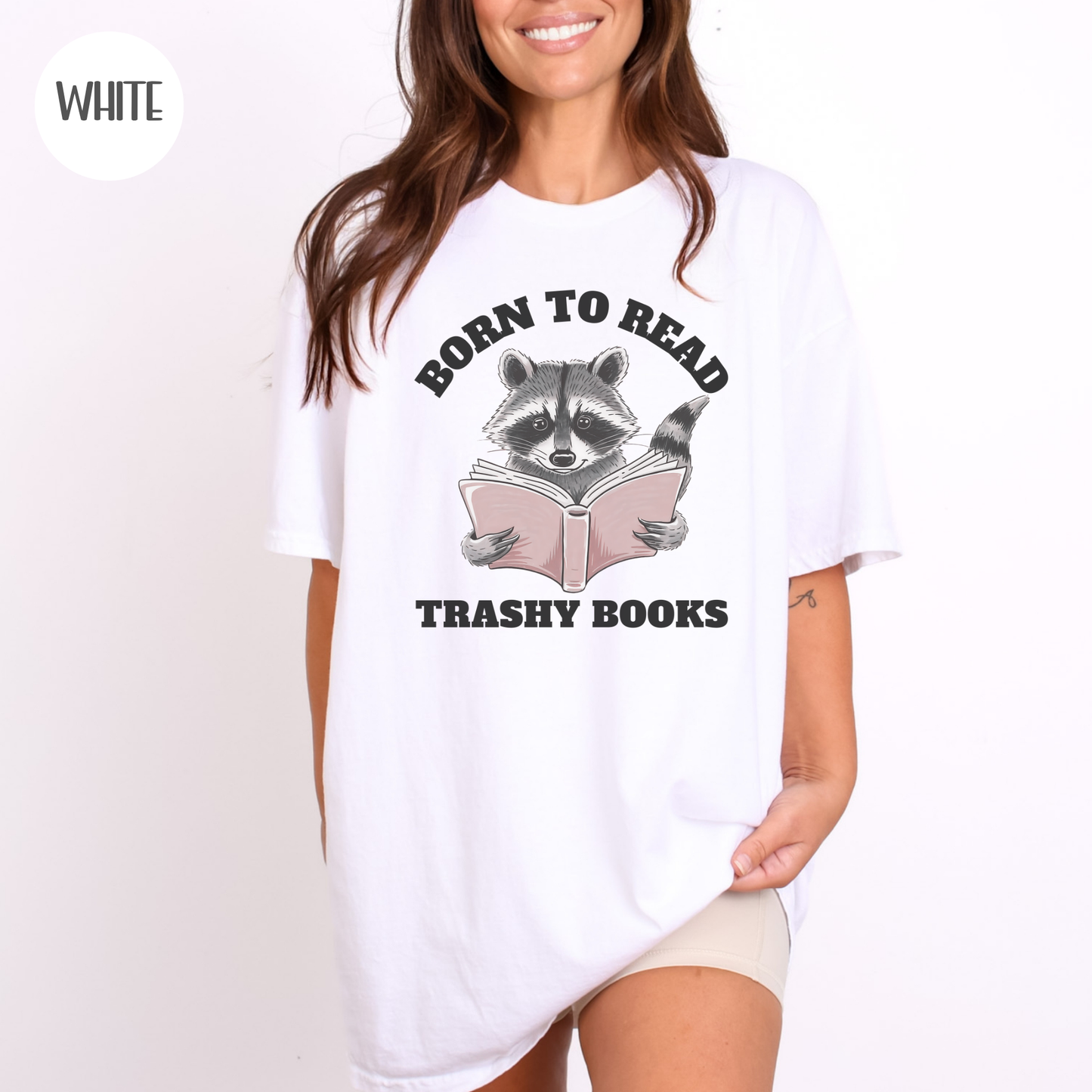Born to Read Trashy Books T-Shirt-Stripeypeach