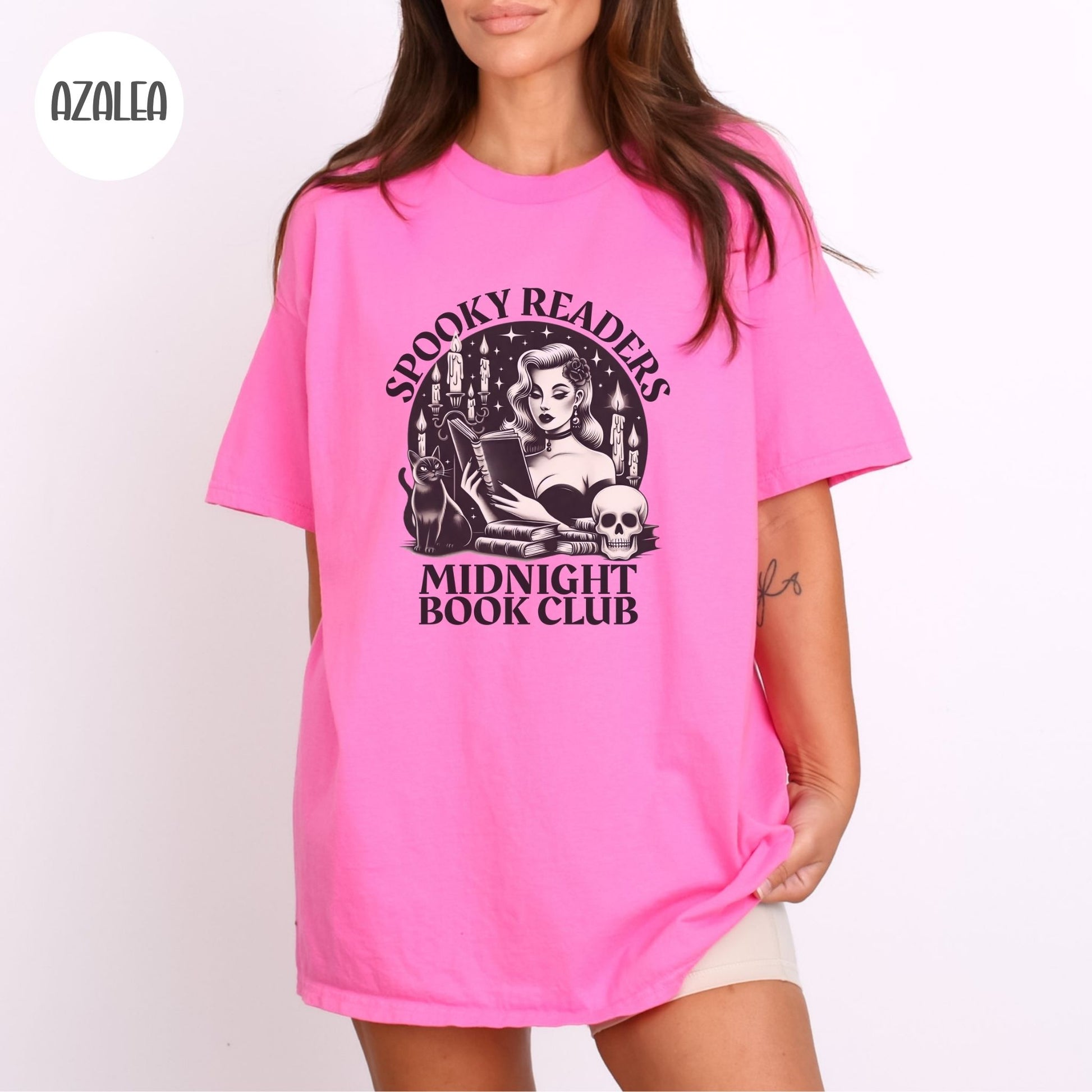 Spooky Readers Midnight Book Club T-Shirt-Stripeypeach