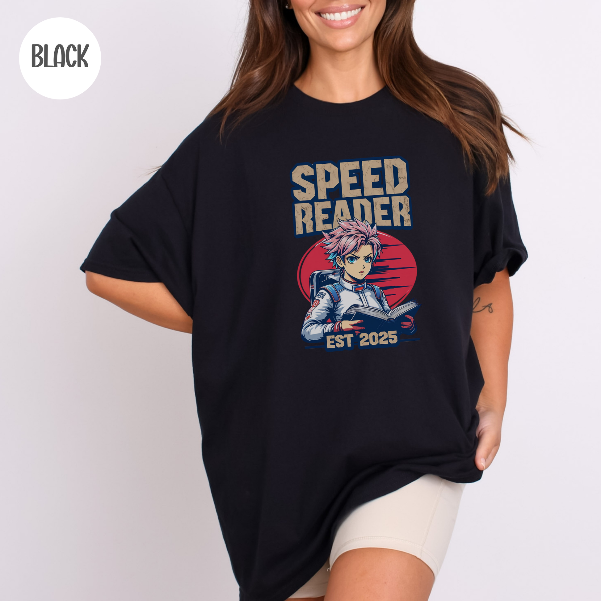 Speed Reader Anime Style T-Shirt-Stripeypeach