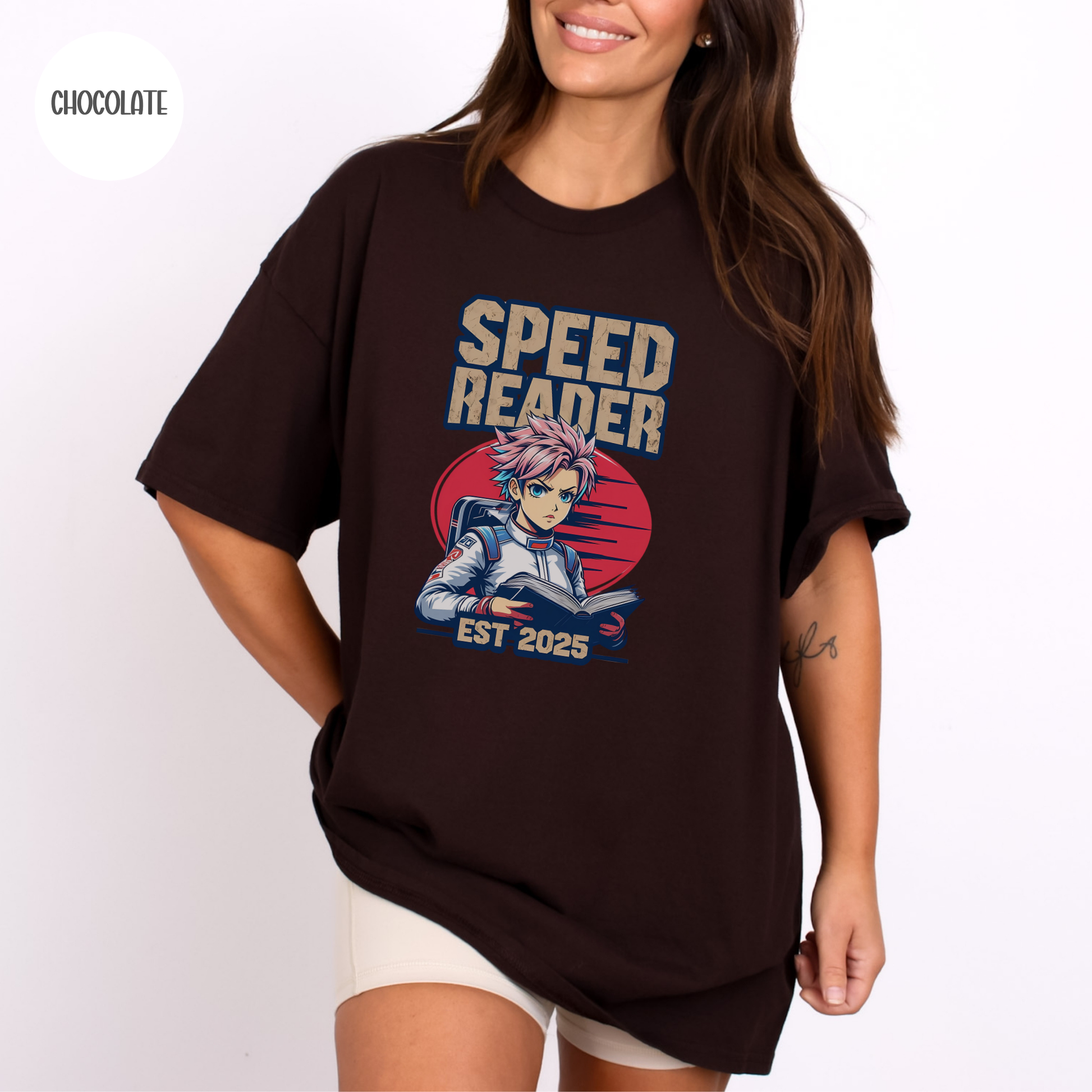Speed Reader Anime Style T-Shirt-Stripeypeach