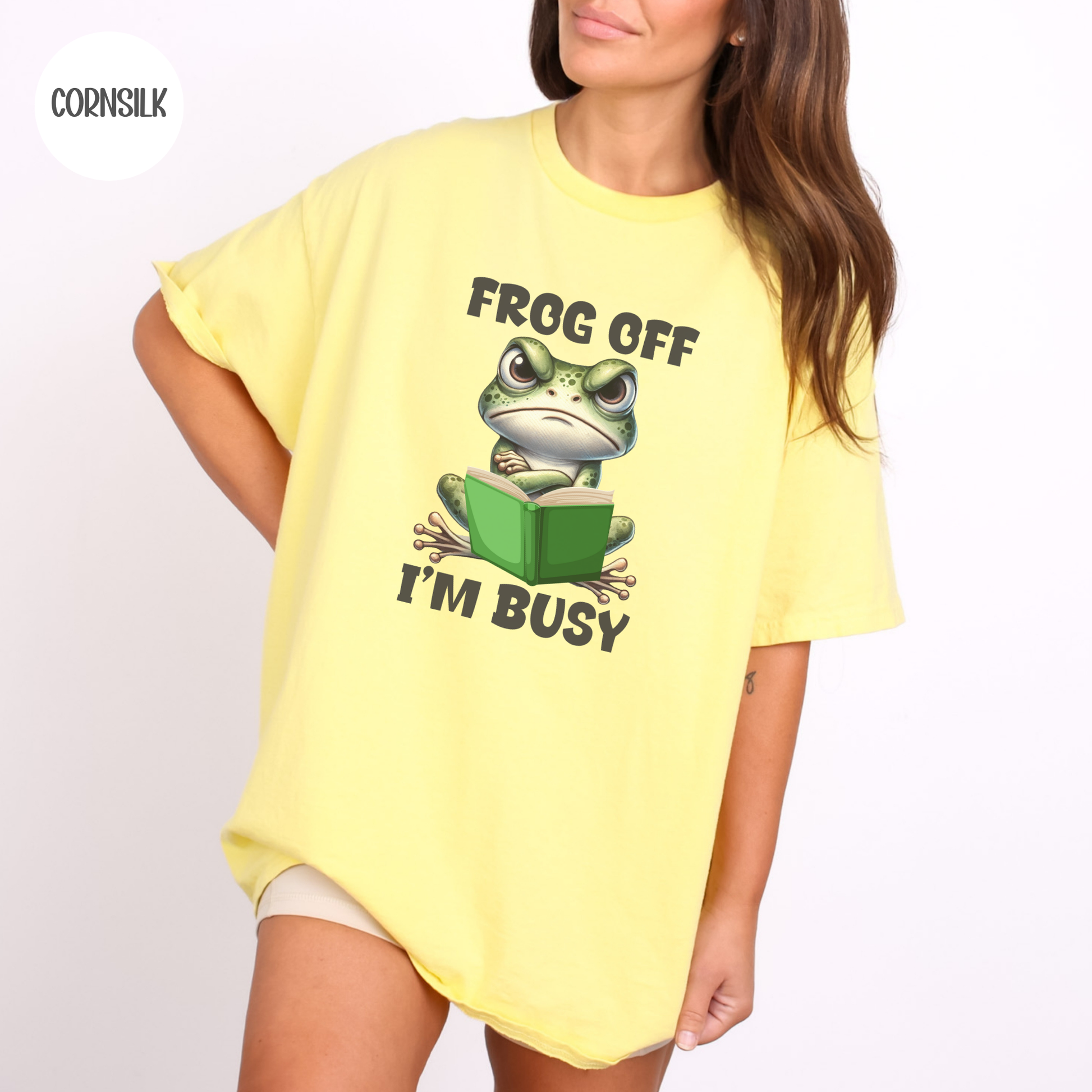 Frog Off I'm Busy T-Shirt-Stripeypeach