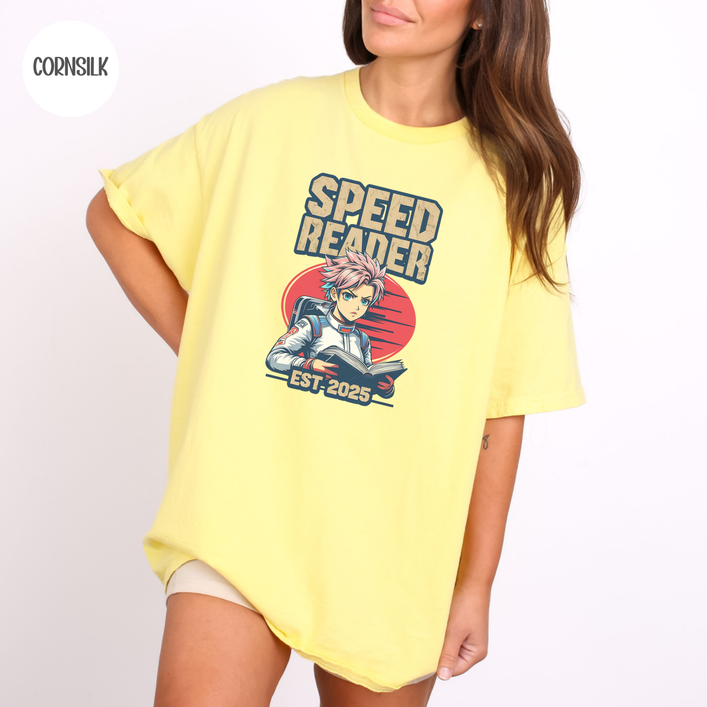 Speed Reader Anime Style T-Shirt-Stripeypeach