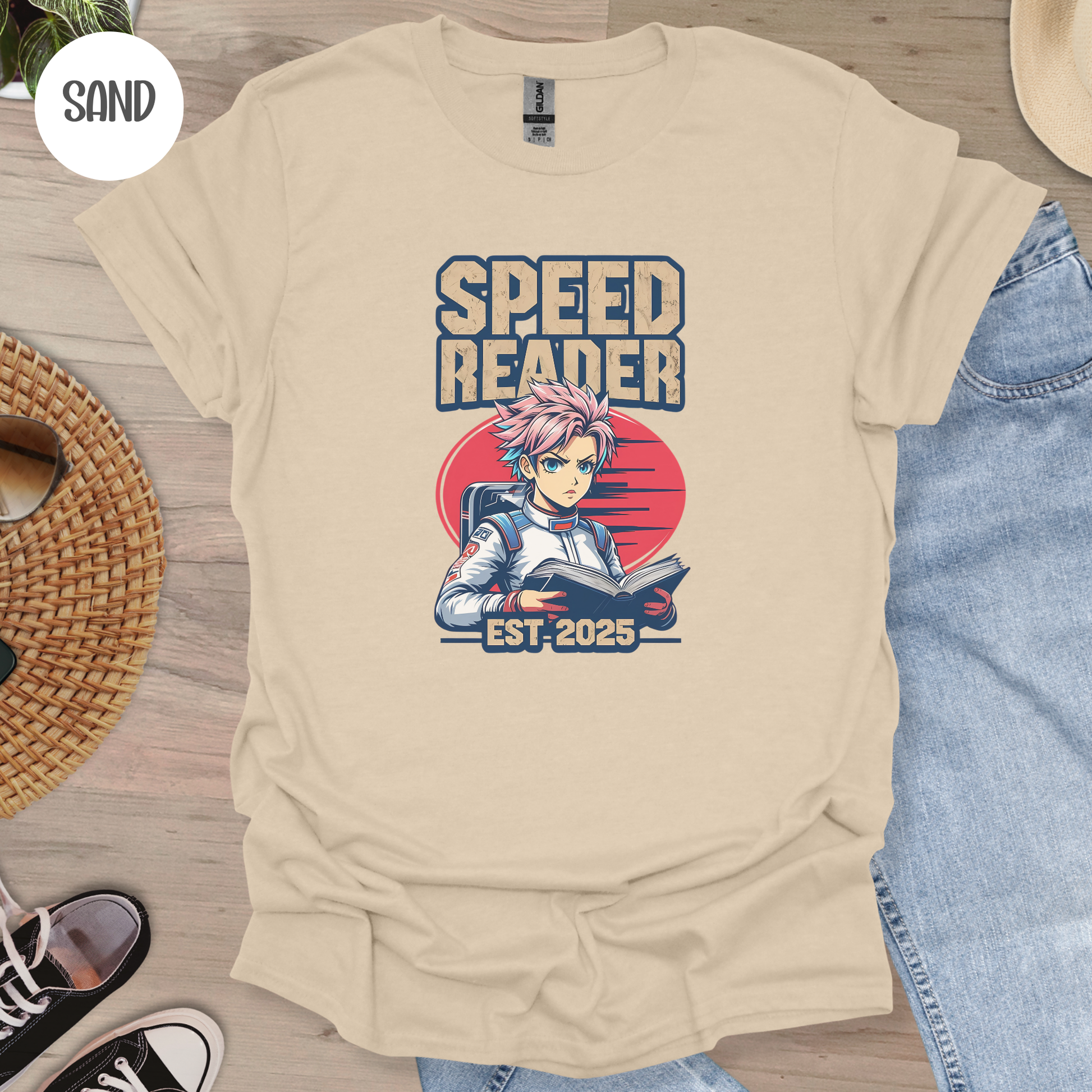 Speed Reader Anime Style T-Shirt-Stripeypeach