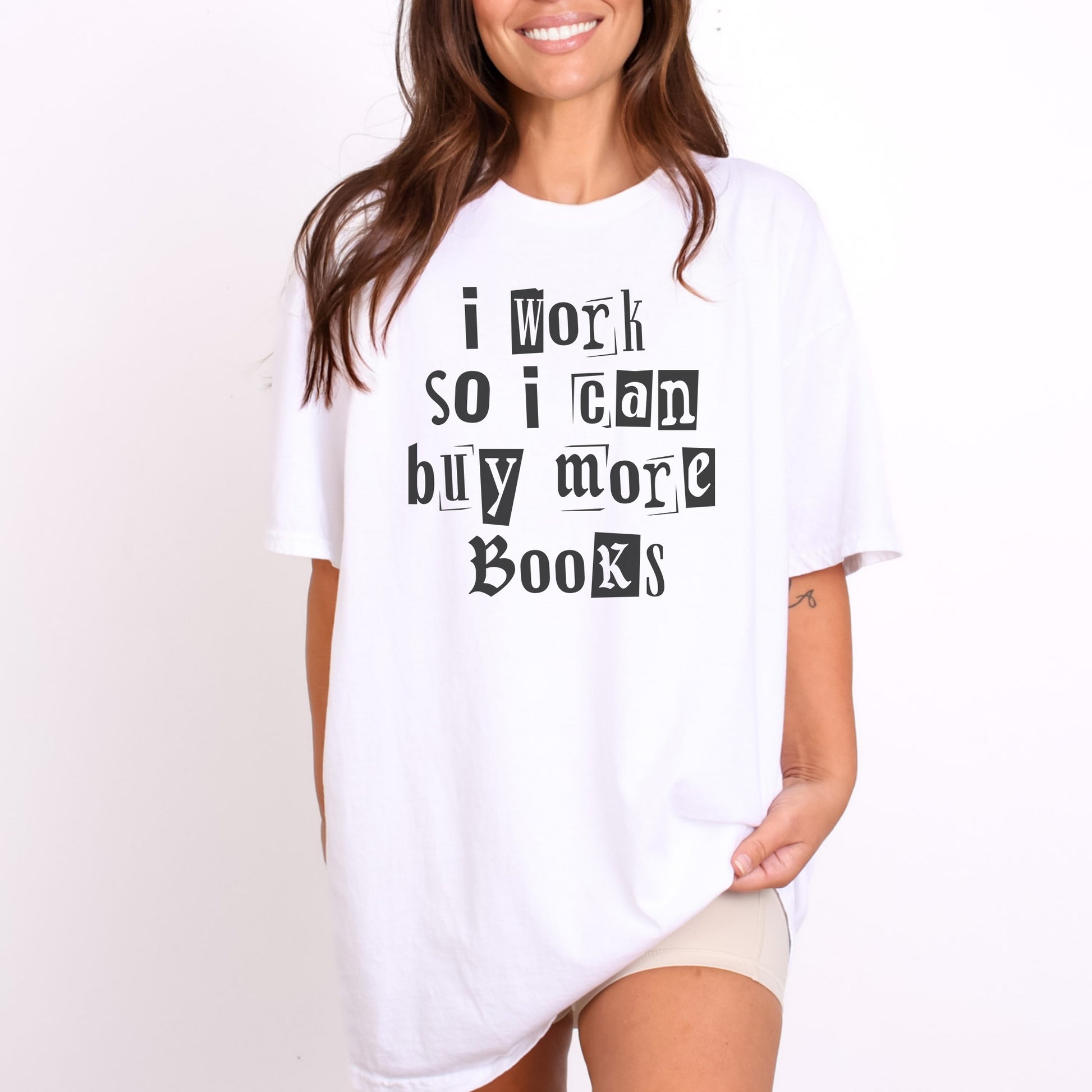 I Work So I Can Buy More Books T-Shirt-Stripeypeach