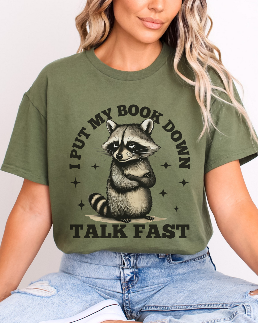 I put my Book Down Funny Raccoon T-Shirt