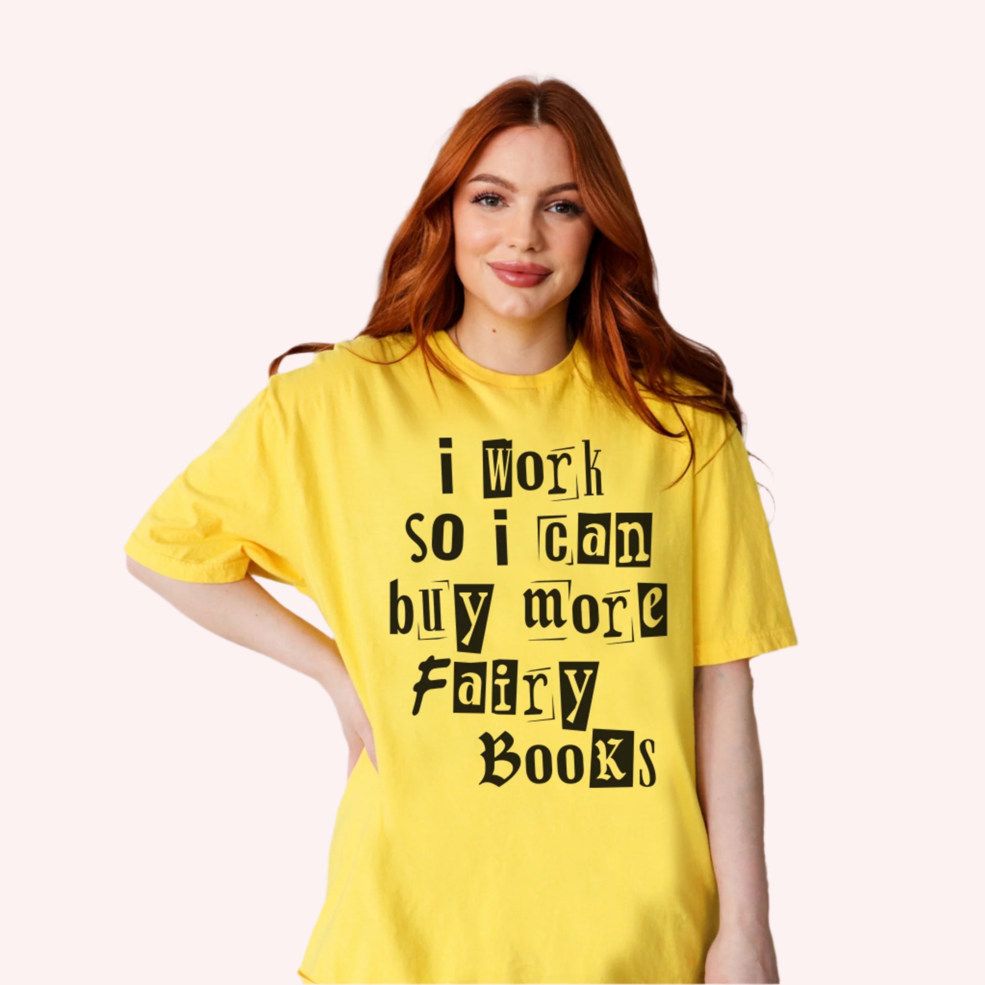 I Work So I Can Buy More Fairy Books T-Shirt-Stripeypeach