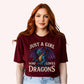 Just a Girl who loves Dragons | Fantasy Book T-Shirt-Stripeypeach