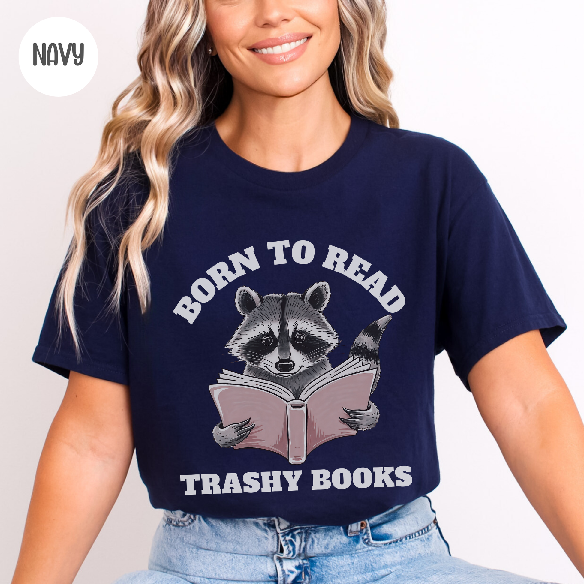 Born to Read Trashy Books T-Shirt-Stripeypeach