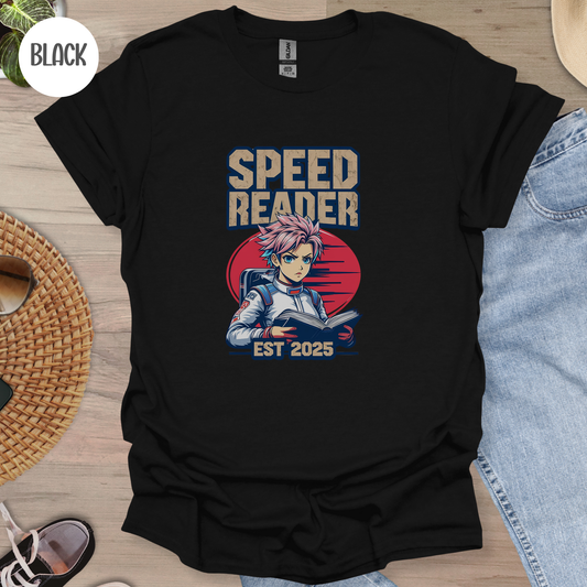 Speed Reader Anime Style T-Shirt-Stripeypeach