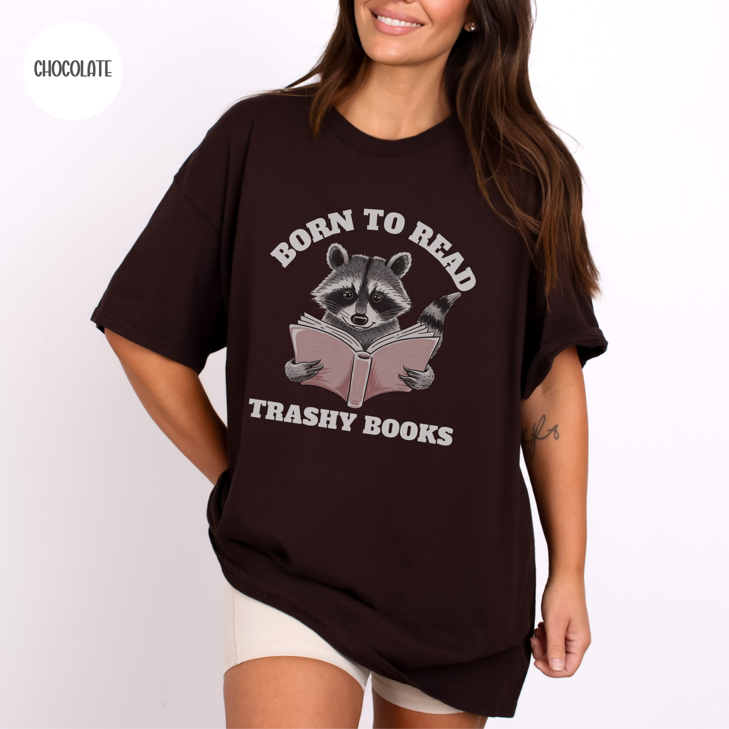 Born to Read Trashy Books T-Shirt-Stripeypeach