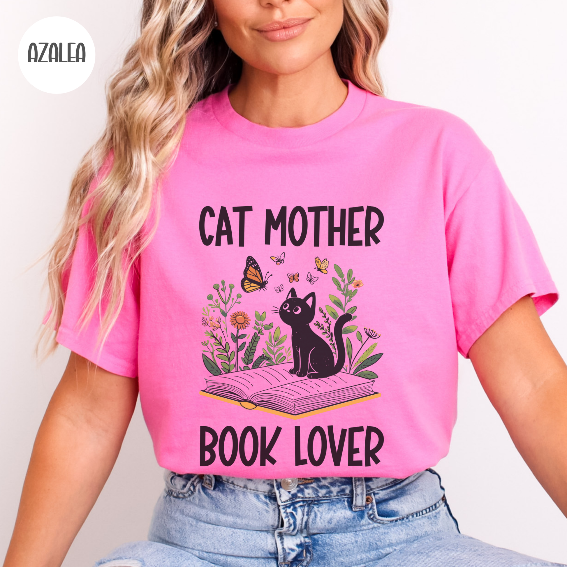 Cat Mother Book Lover T-Shirt-Stripeypeach