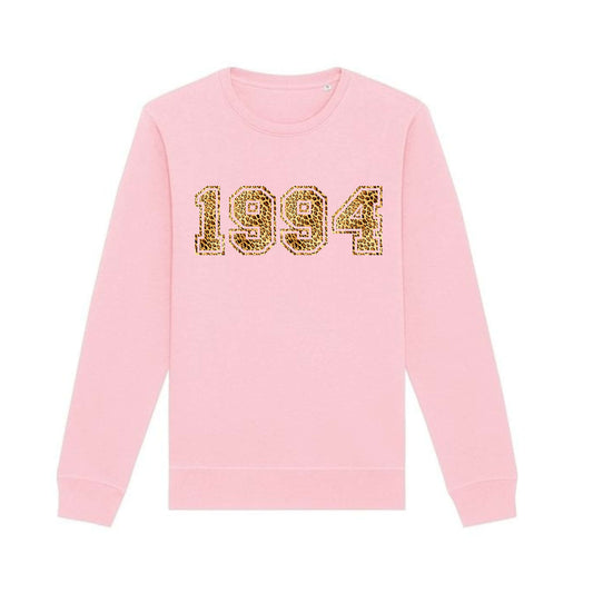 Organic Cotton Animal Print Personalised Year Sweatshirt