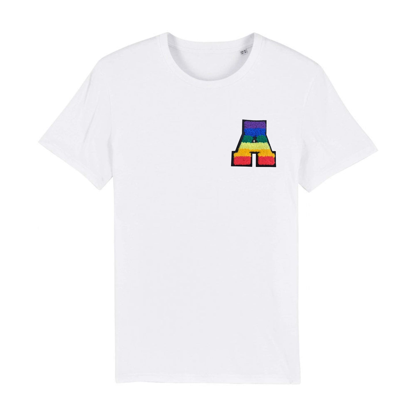 Organic Cotton Pride Initial Patch Personalised T-Shirt