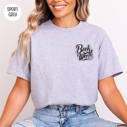 Bookworm Pocket Graphic T-Shirt-Stripeypeach