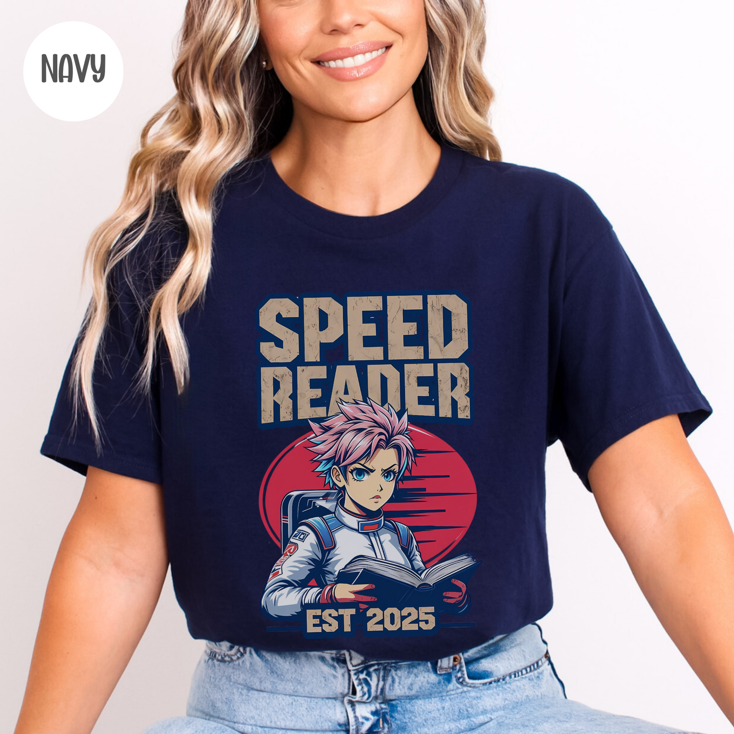 Speed Reader Anime Style T-Shirt-Stripeypeach