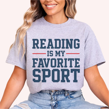 Reading is My Favorite Sport T-Shirt-Stripeypeach