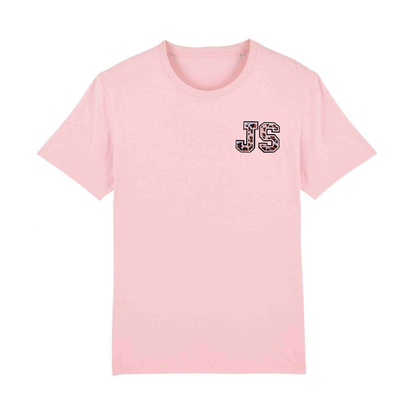 Organic Cotton Single or Double Initials Animal Print Patch - Personalised T-Shirt