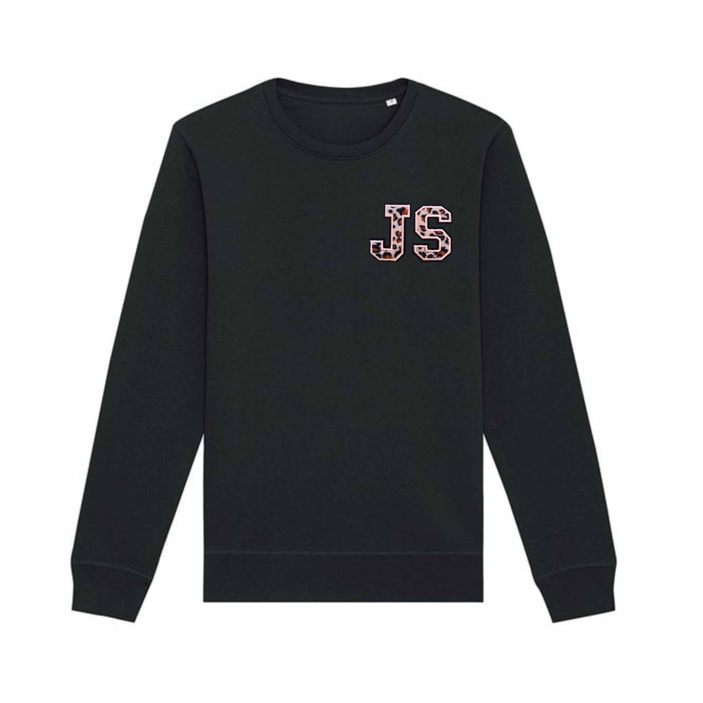 Organic Cotton Animal Print Single or Double Initials Patch - Personalised Sweatshirt