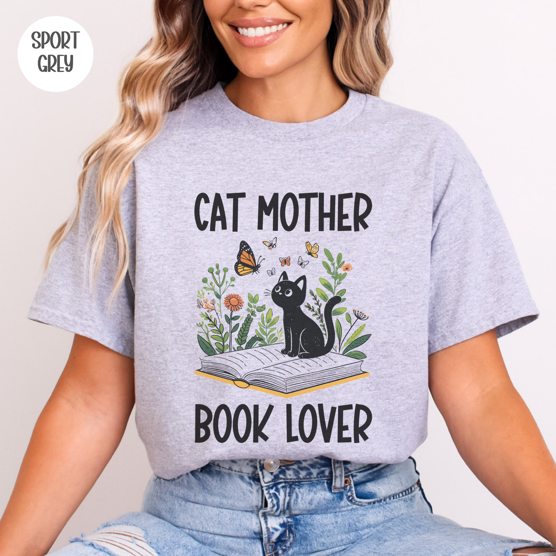 Cat Mother Book Lover T-Shirt-Stripeypeach