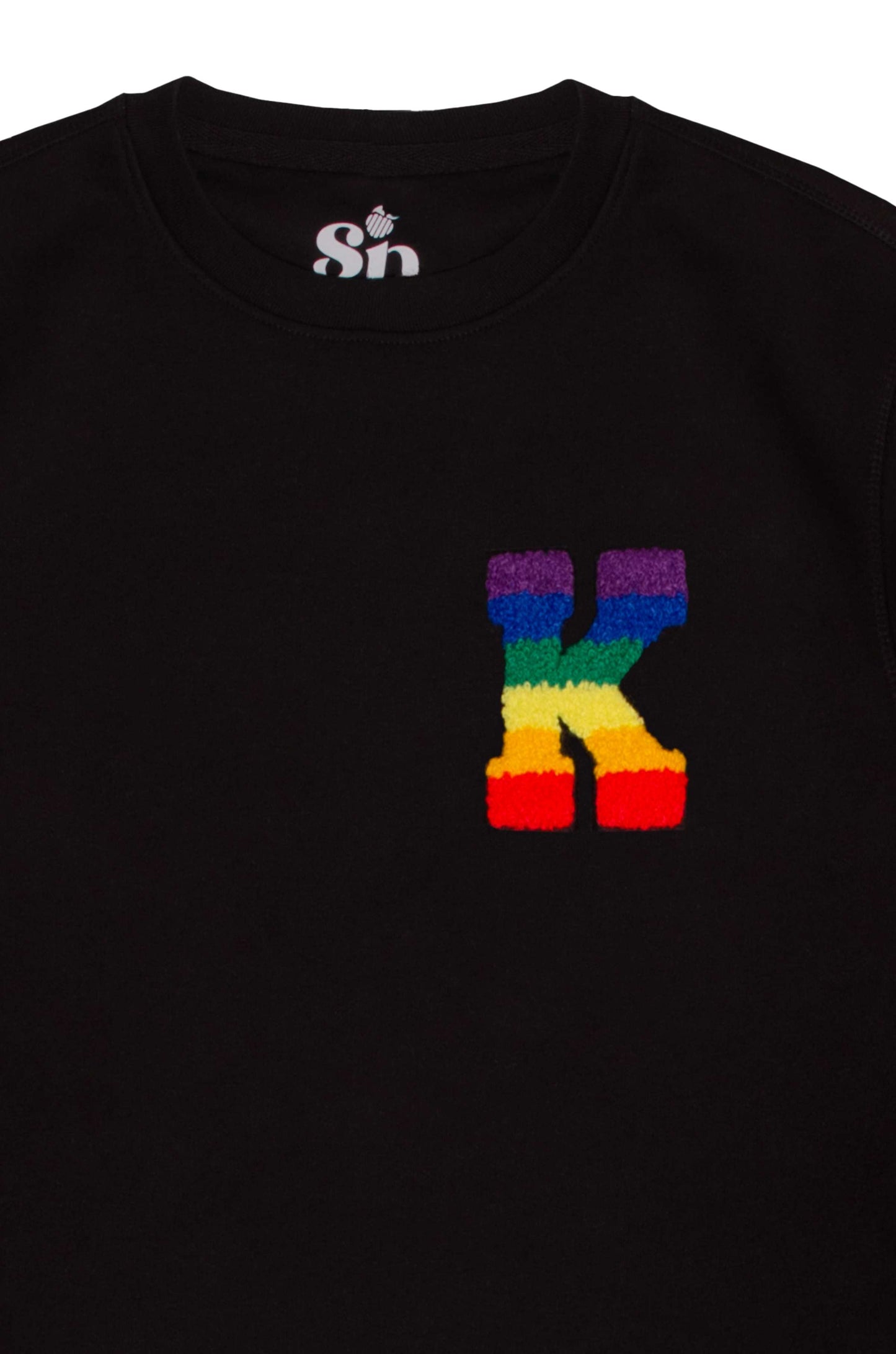 Organic Cotton Pride Initial Chenille Patch - Personalised Sweatshirt