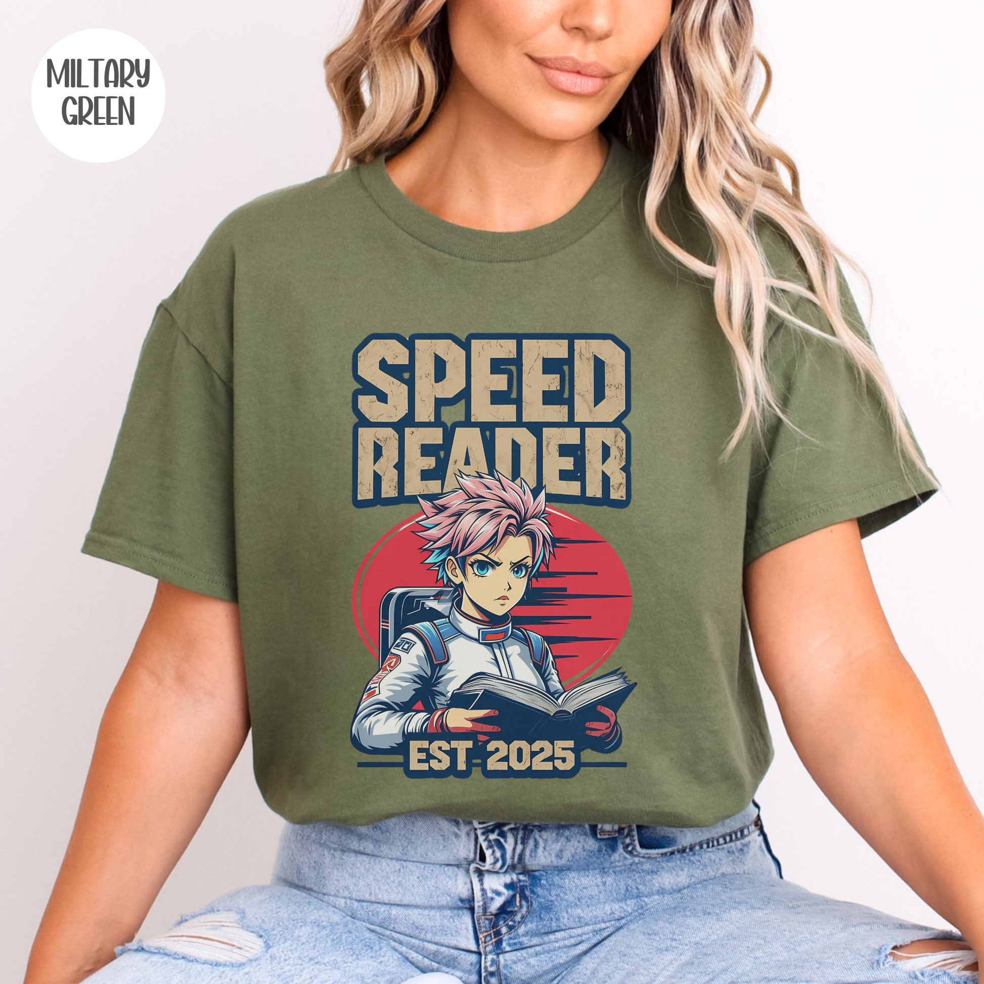Speed Reader Anime Style T-Shirt-Stripeypeach