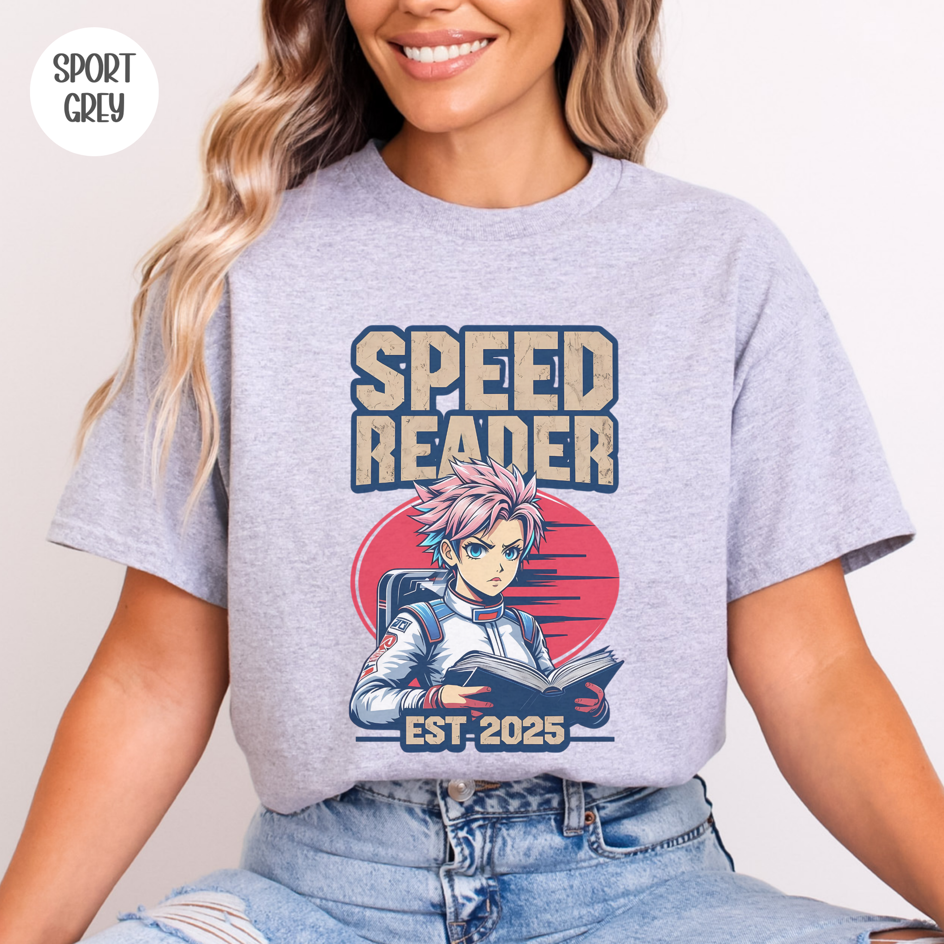 Speed Reader Anime Style T-Shirt-Stripeypeach