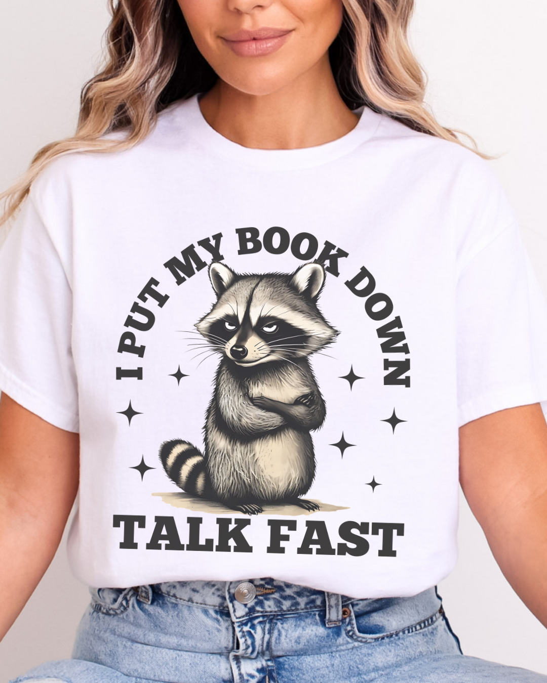 I put my Book Down Funny Raccoon T-Shirt