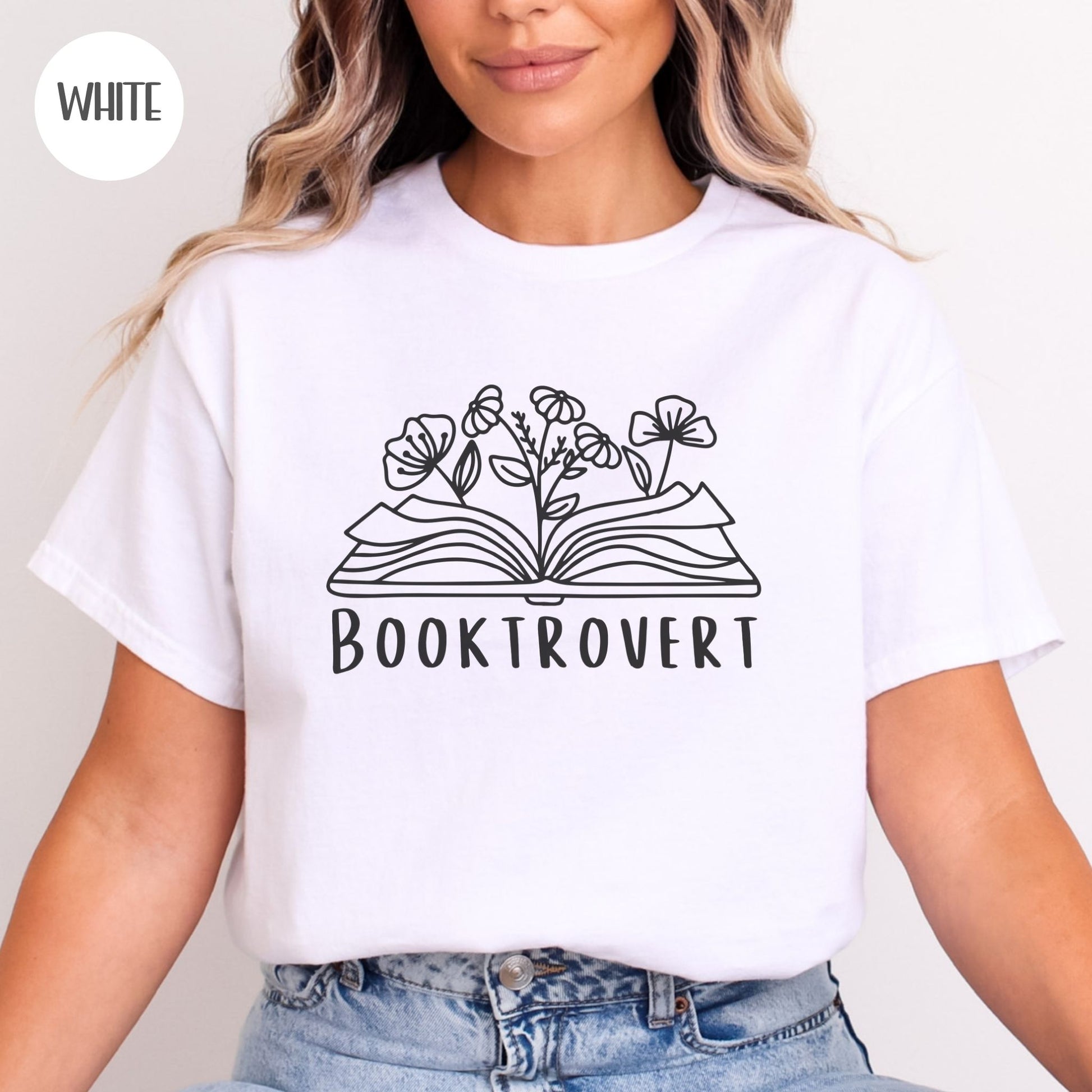 Booktrovert Wildflower T-shirt-Stripeypeach