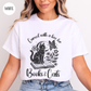 Cursed with a Love for Books & Cats T-Shirt-Stripeypeach
