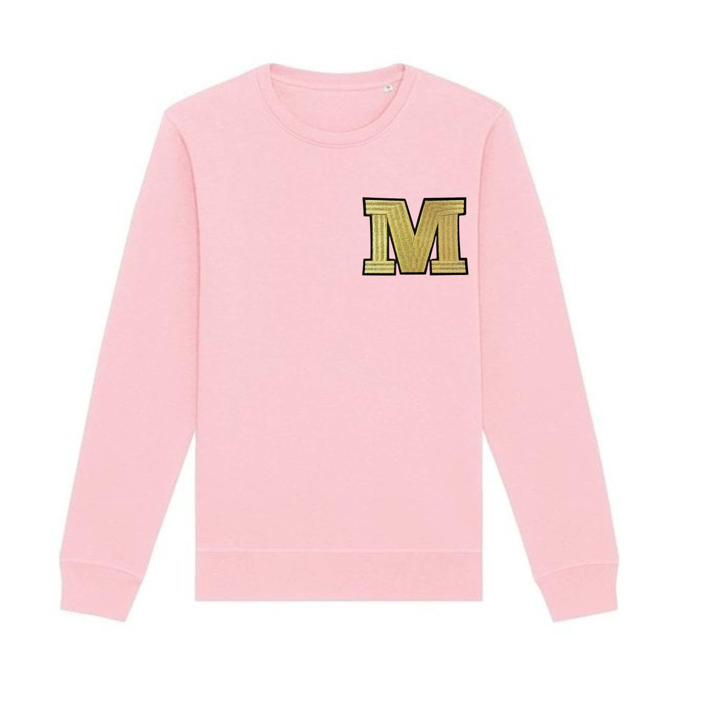 Organic Cotton Large Gold Initial Patch Personalised Sweatshirt