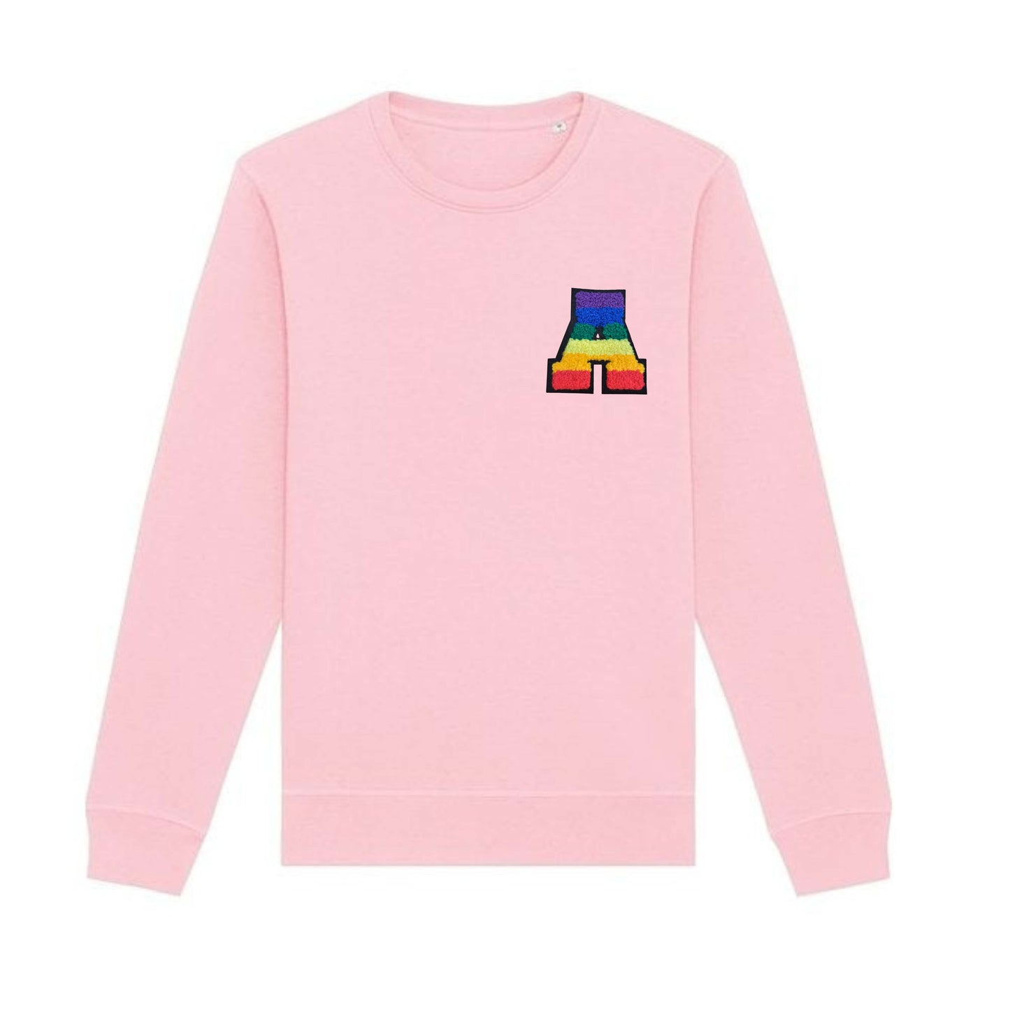 Organic Cotton Pride Initial Chenille Patch - Personalised Sweatshirt