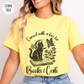 Cursed with a Love for Books & Cats T-Shirt-Stripeypeach
