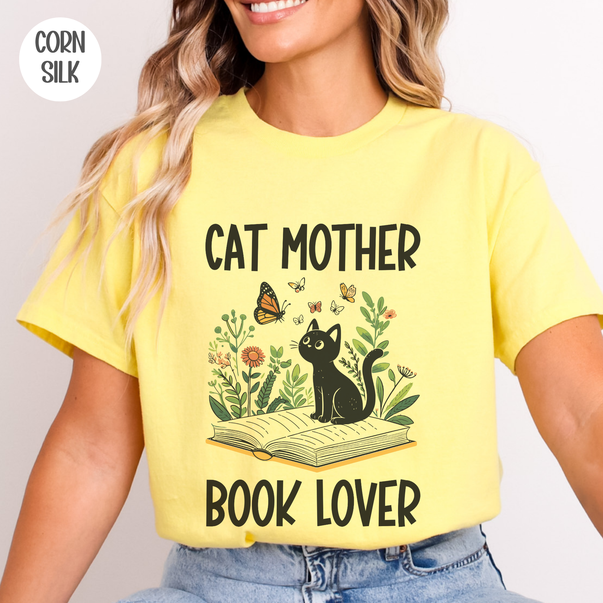Cat Mother Book Lover T-Shirt-Stripeypeach