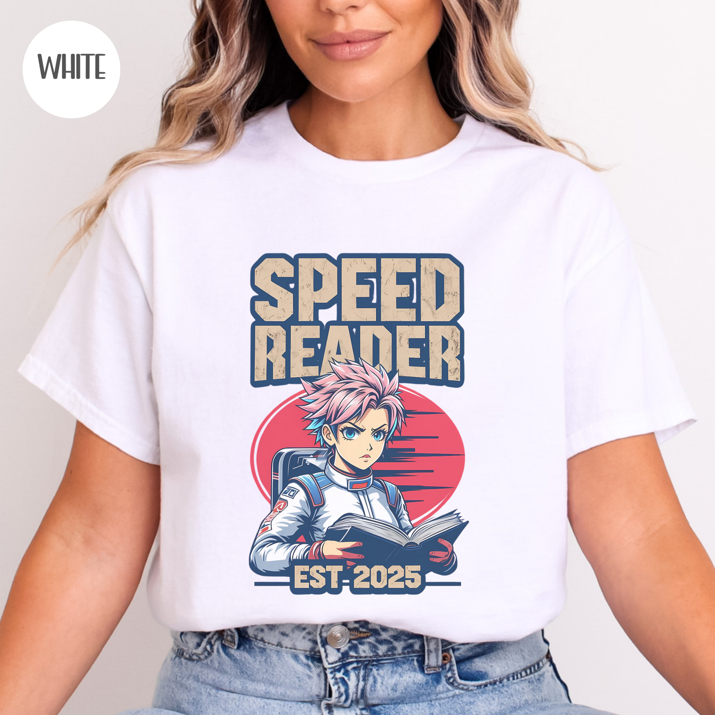 Speed Reader Anime Style T-Shirt-Stripeypeach