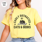 Easily Distracted by Cats & Books T-Shirt-Stripeypeach