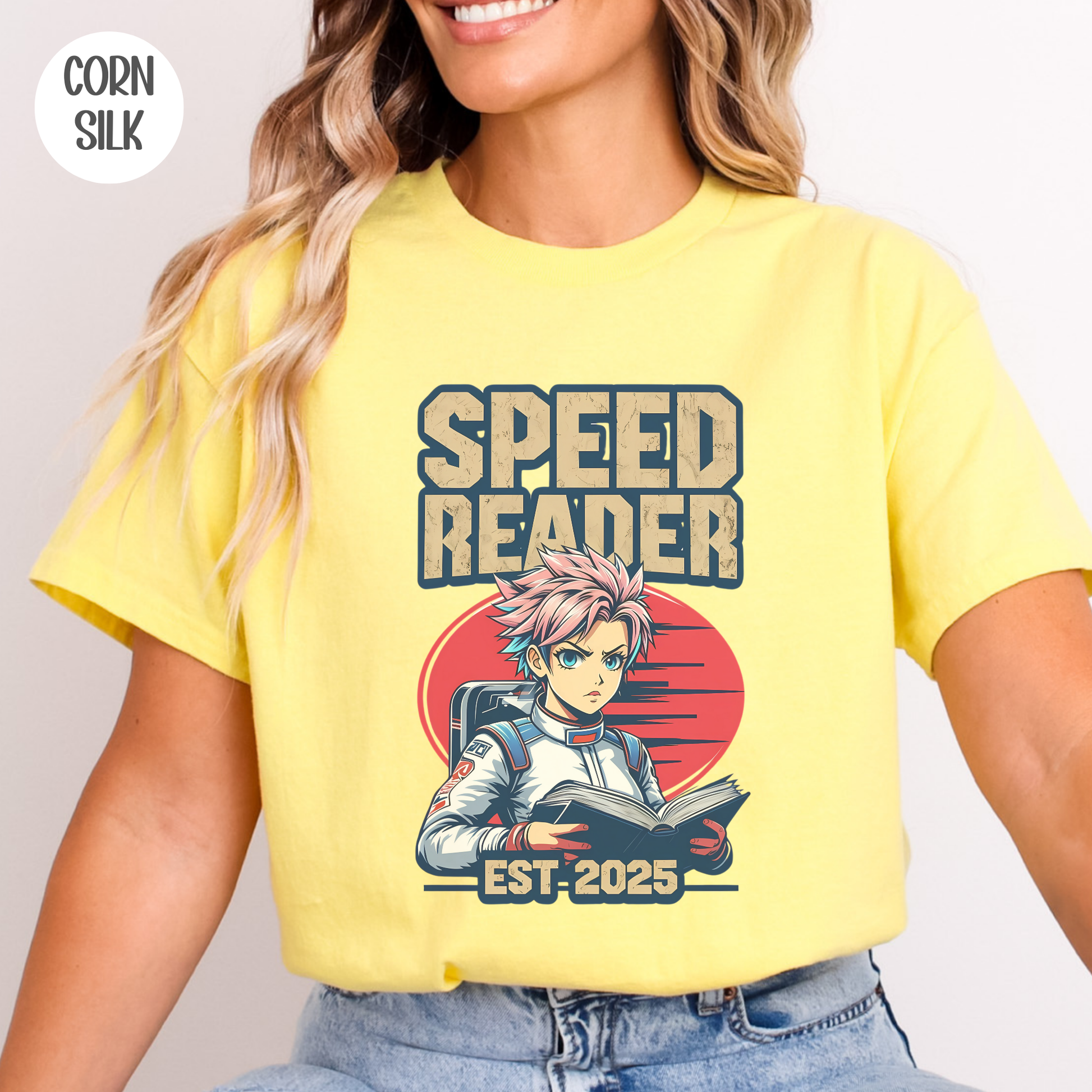 Speed Reader Anime Style T-Shirt-Stripeypeach
