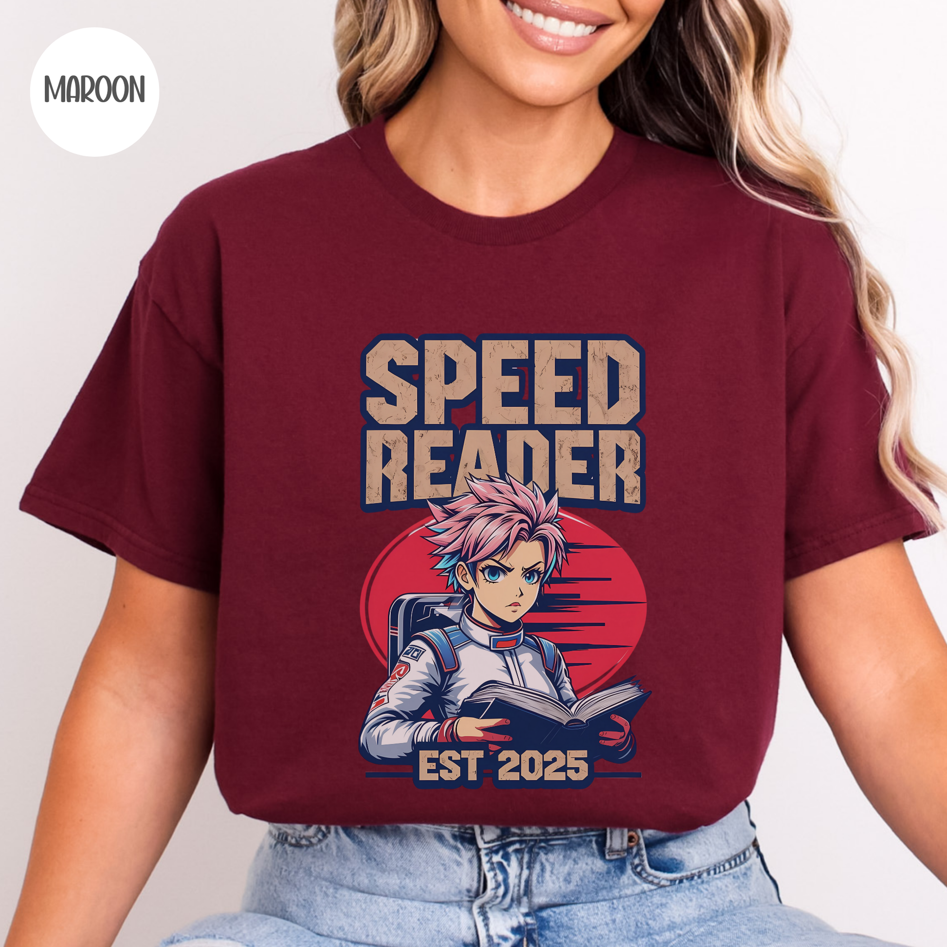 Speed Reader Anime Style T-Shirt-Stripeypeach