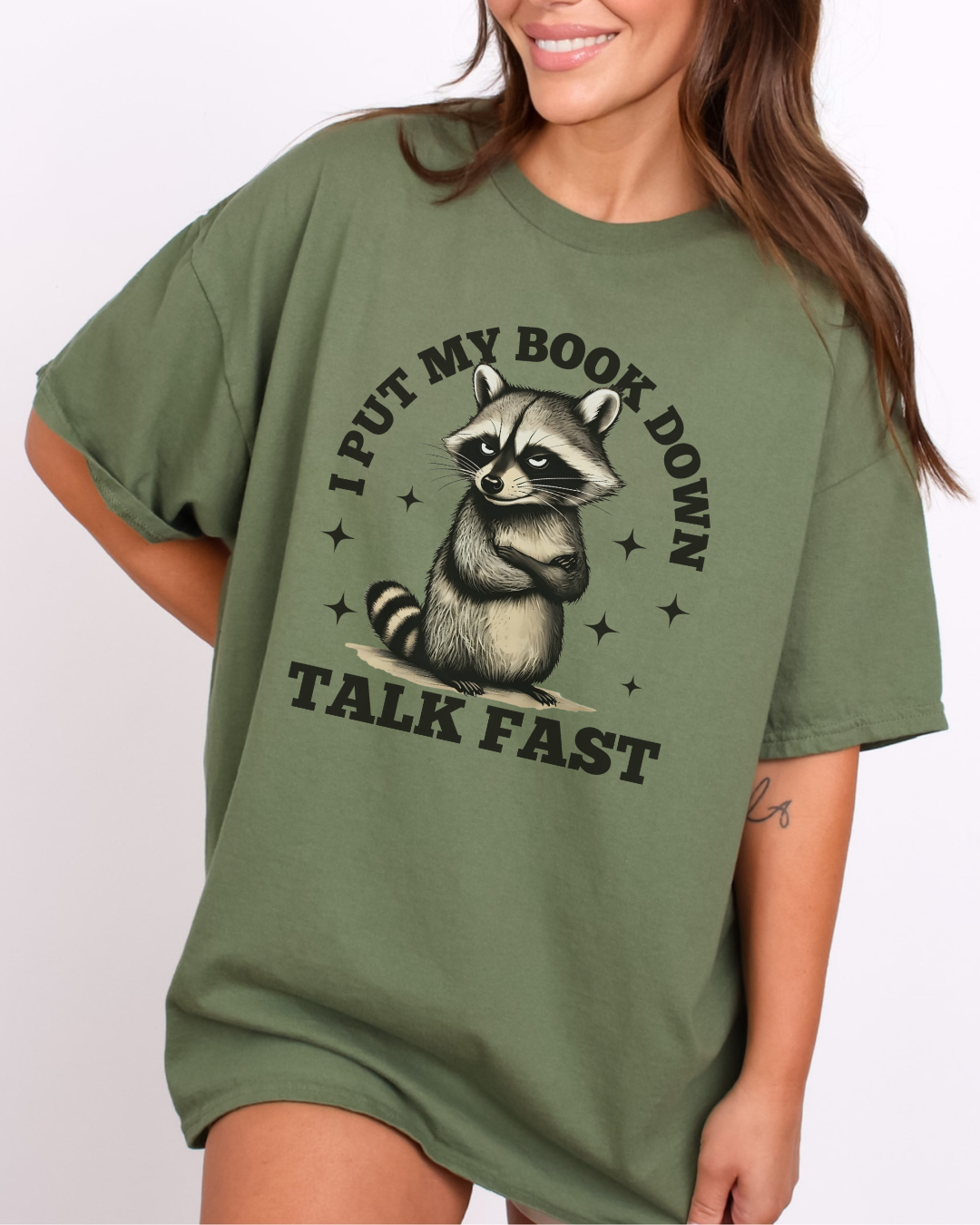 I put my Book Down Funny Raccoon T-Shirt