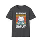 Reading Smut Cat T-Shirt-Stripeypeach